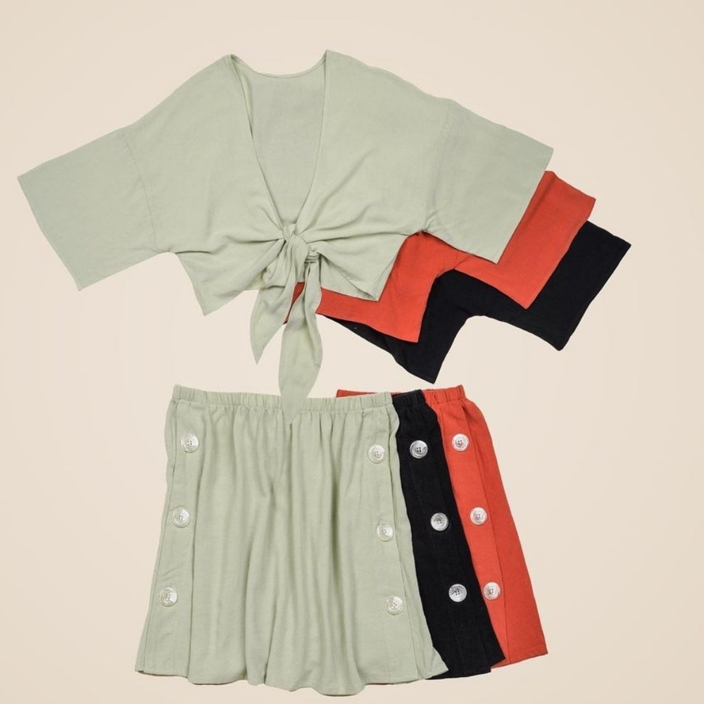 Toluca Maria Tie-Front Linen Top - onyx - Picture 8 of 14